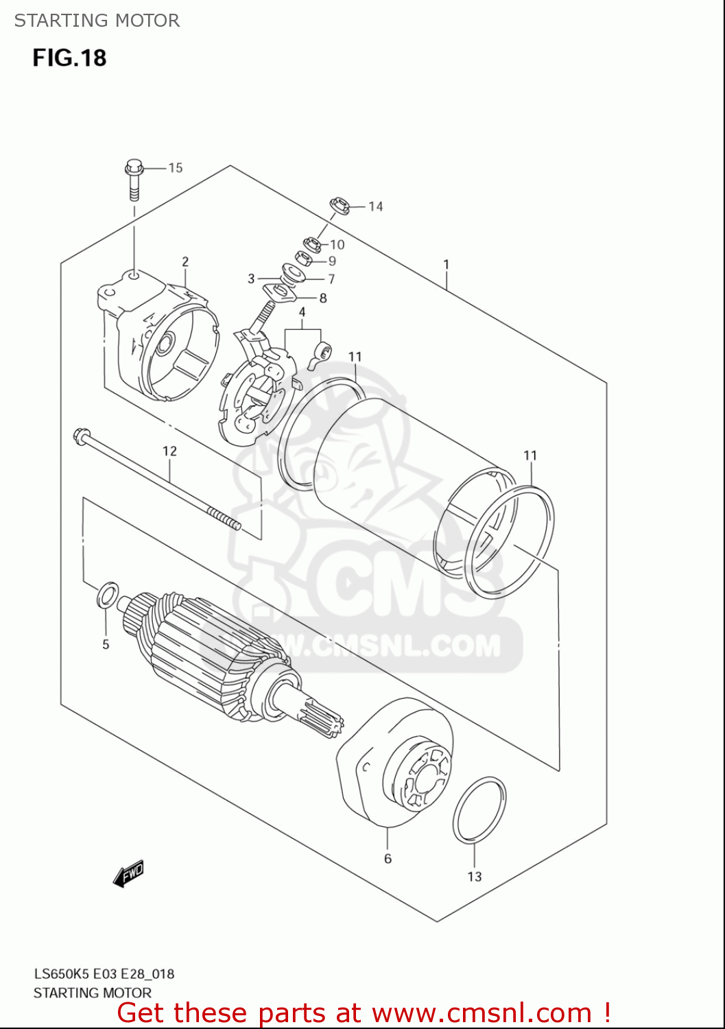 STARTING MOTOR LS650 2005 (K5) USA (E03)