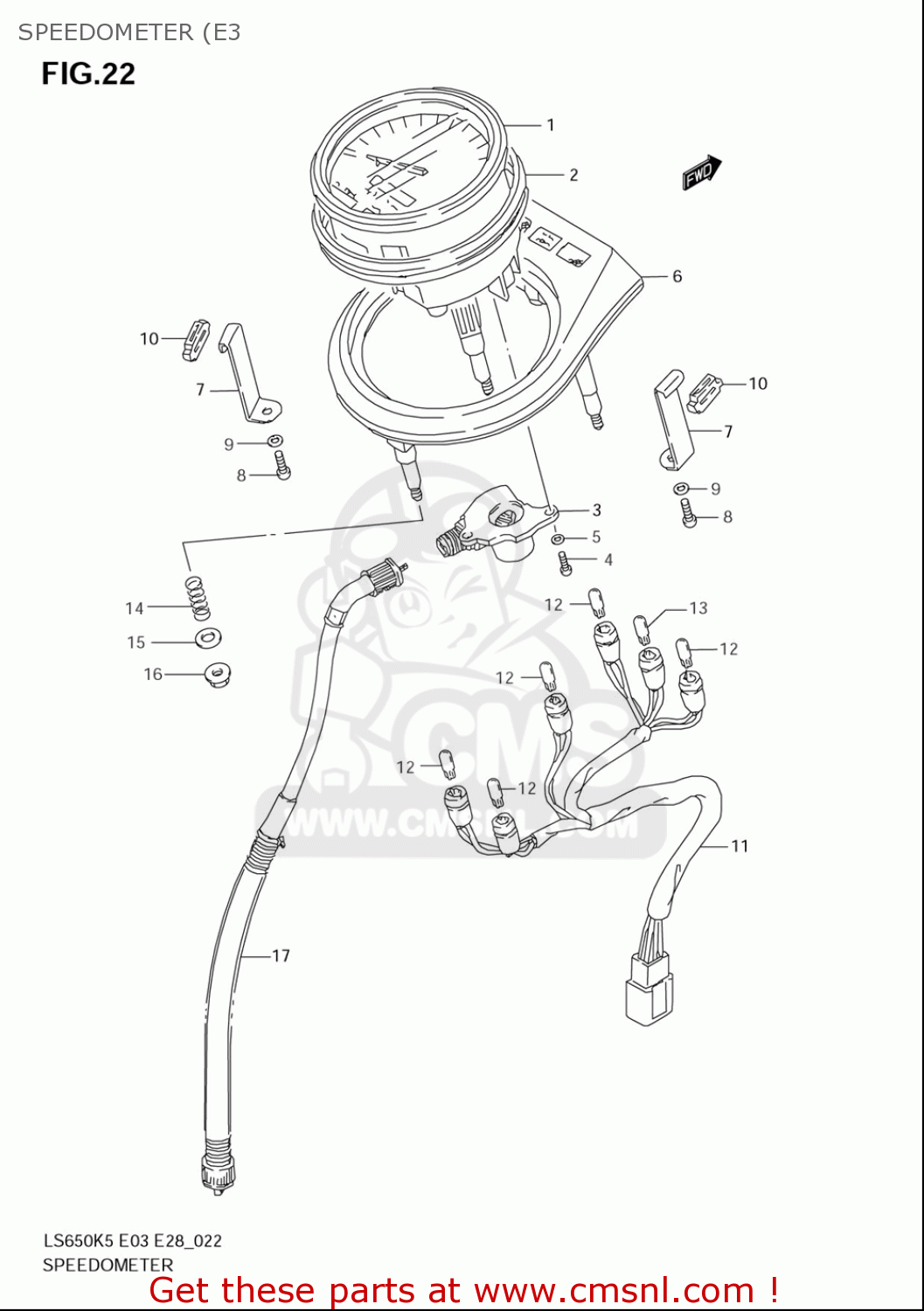 SPEEDOMETER (E3 LS650 2005 (K5) USA (E03)