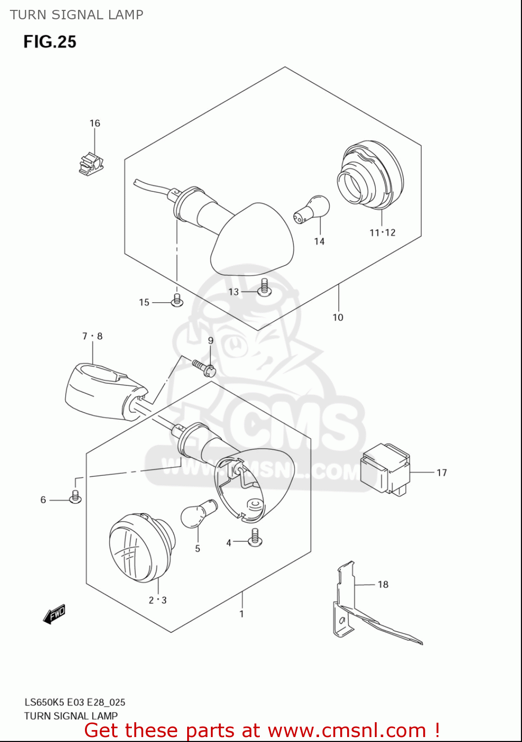 TURN SIGNAL LAMP LS650 2005 (K5) USA (E03)