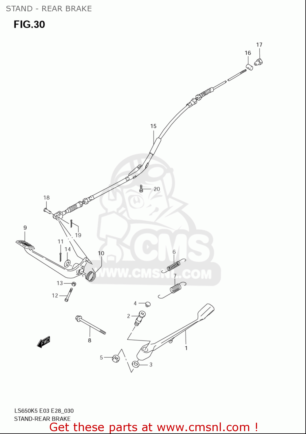 STAND - REAR BRAKE LS650 2005 (K5) USA (E03)