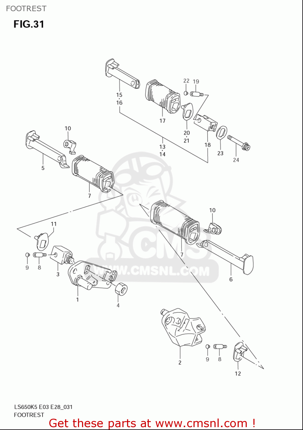 FOOTREST LS650 2005 (K5) USA (E03)