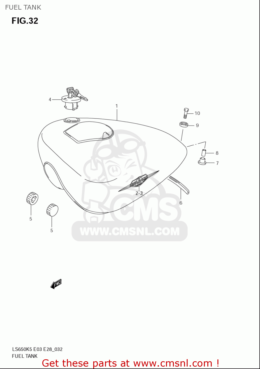FUEL TANK LS650 2005 (K5) USA (E03)