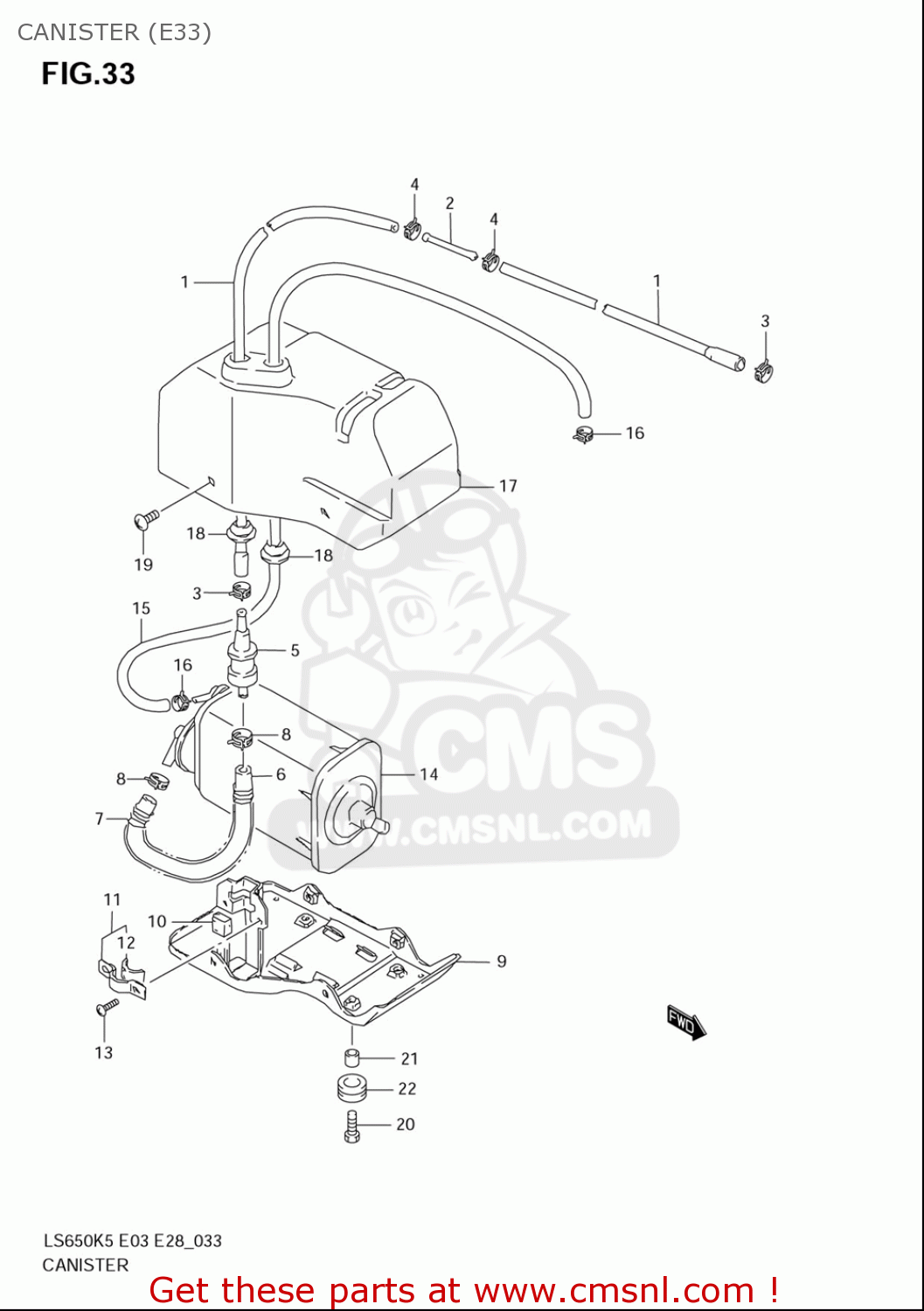 CANISTER (E33) LS650 2005 (K5) USA (E03)