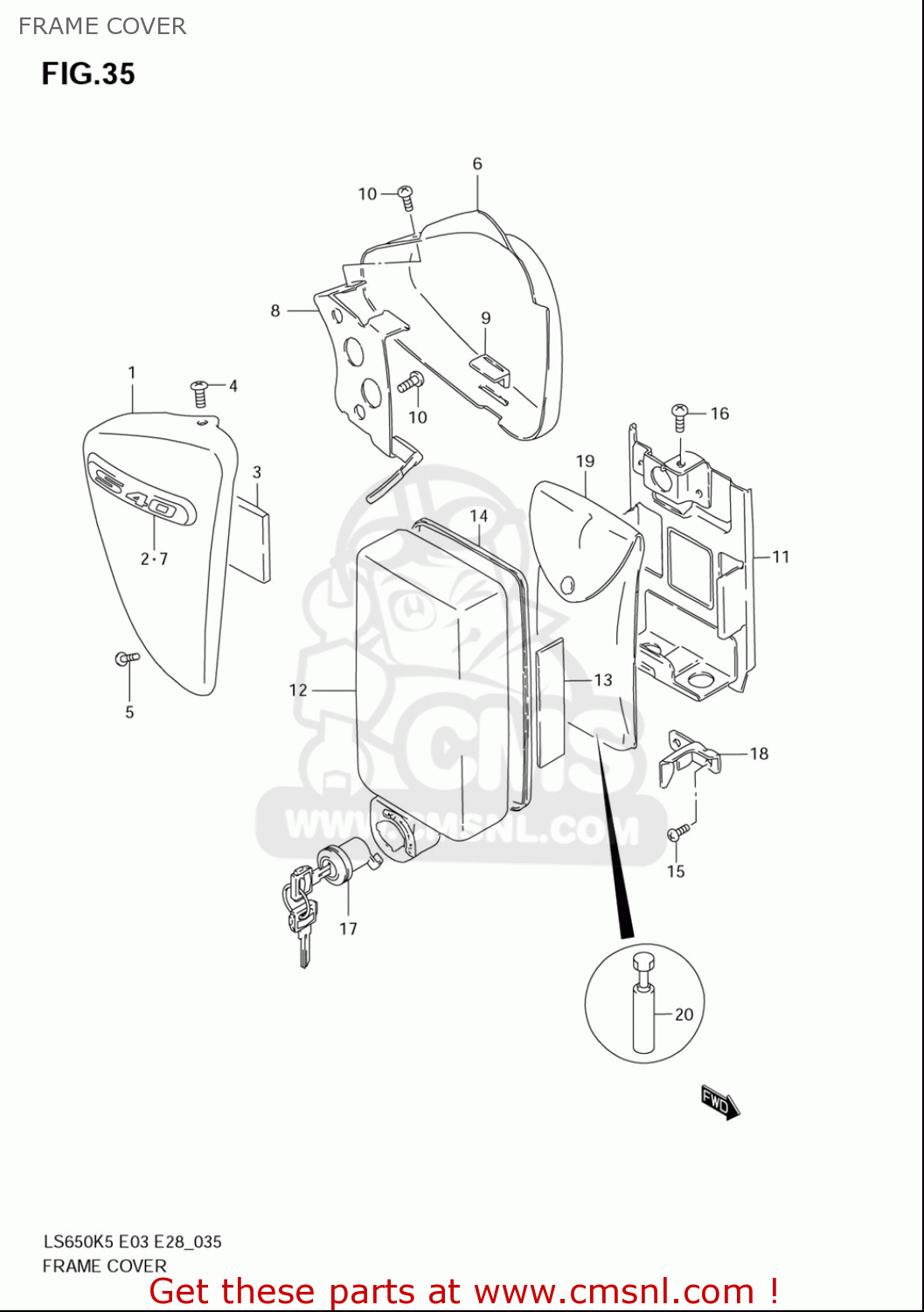 FRAME COVER LS650 2005 (K5) USA (E03)