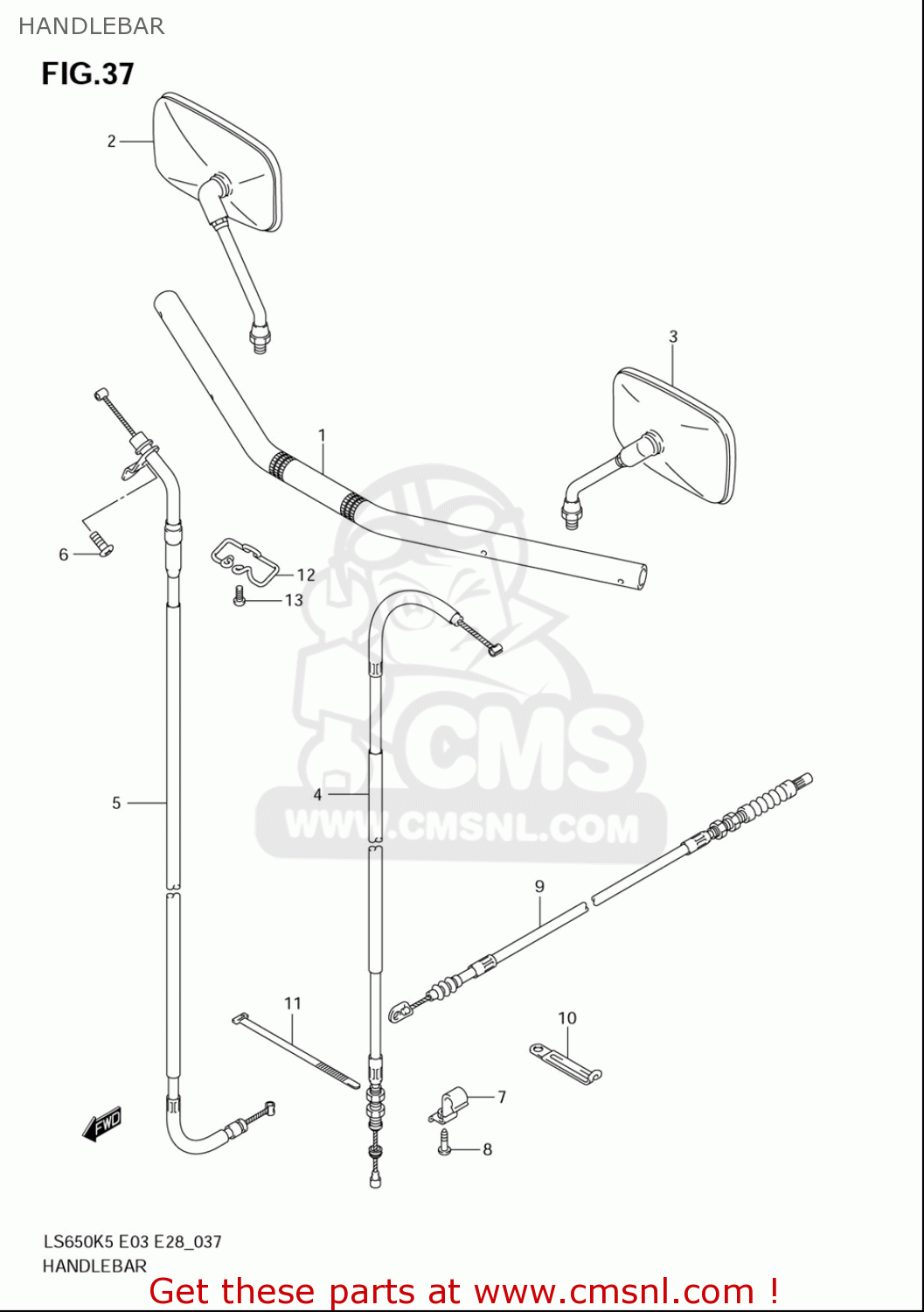 HANDLEBAR LS650 2005 (K5) USA (E03)
