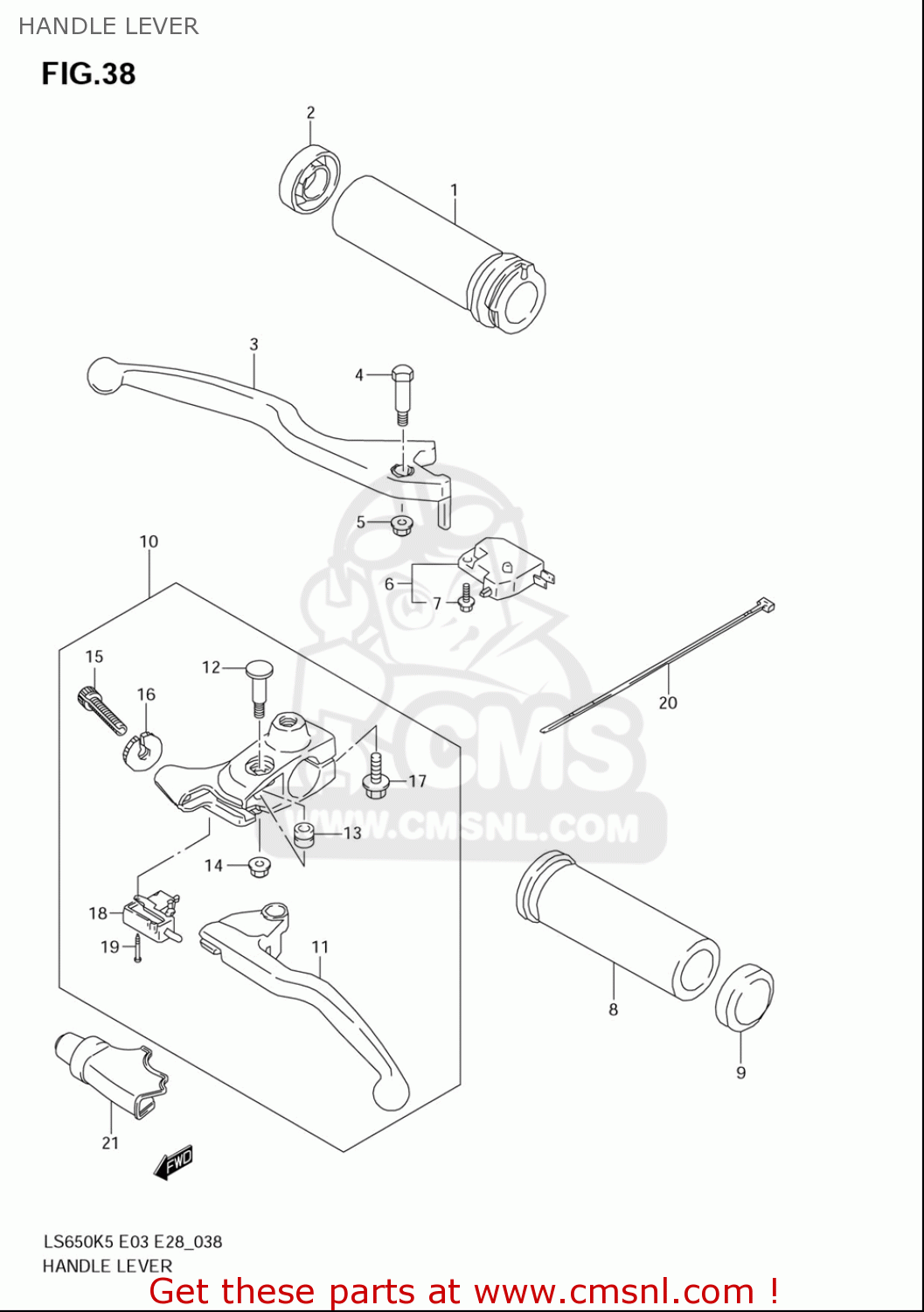 HANDLE LEVER LS650 2005 (K5) USA (E03)