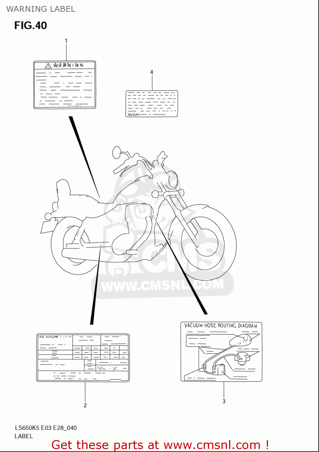 WARNING LABEL LS650 2005 (K5) USA (E03)