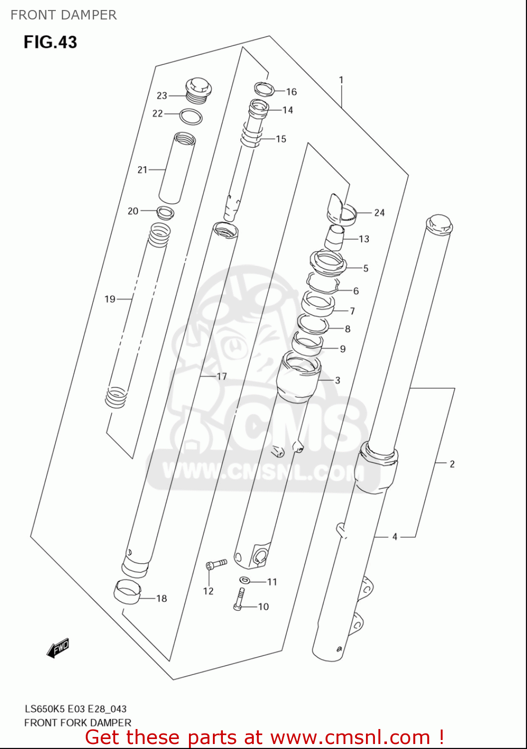 FRONT DAMPER LS650 2005 (K5) USA (E03)