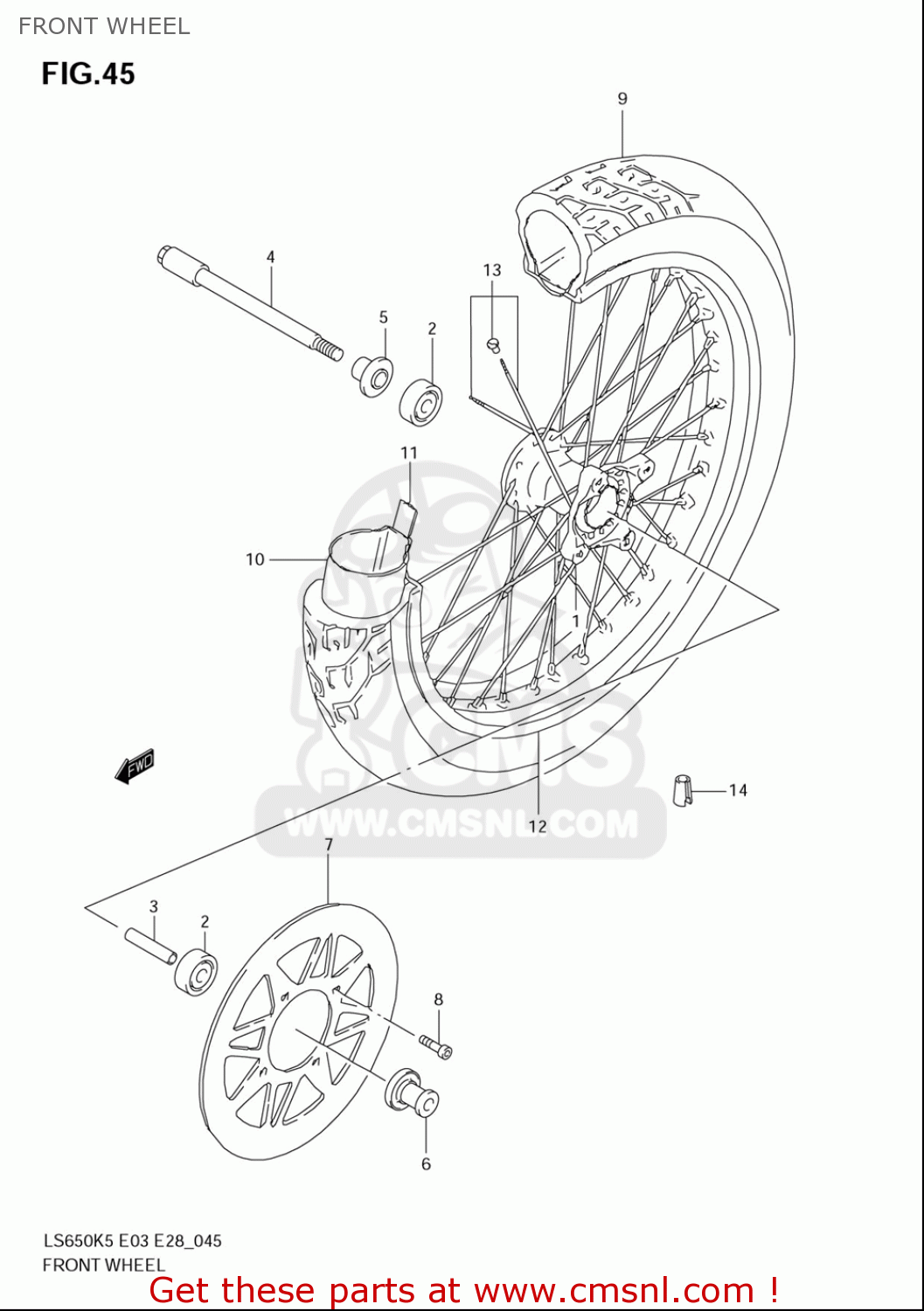 FRONT WHEEL LS650 2005 (K5) USA (E03)