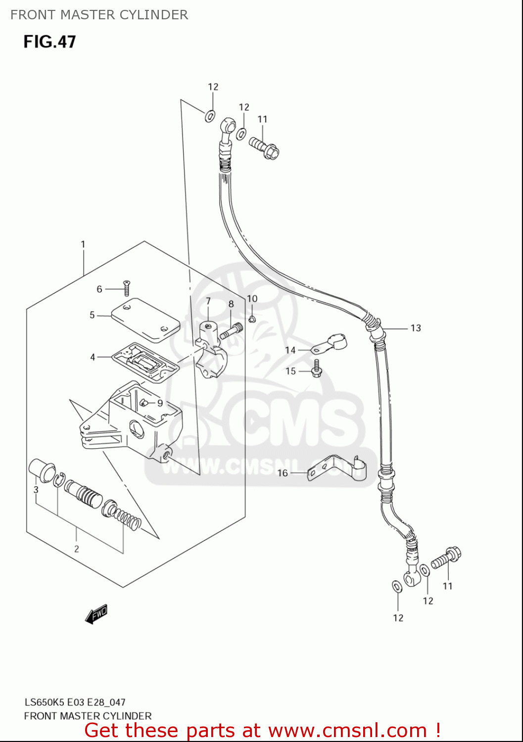 FRONT MASTER CYLINDER LS650 2005 (K5) USA (E03)
