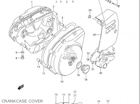 CRANKCASE COVER - LS650 2005 (K5) USA (E03)