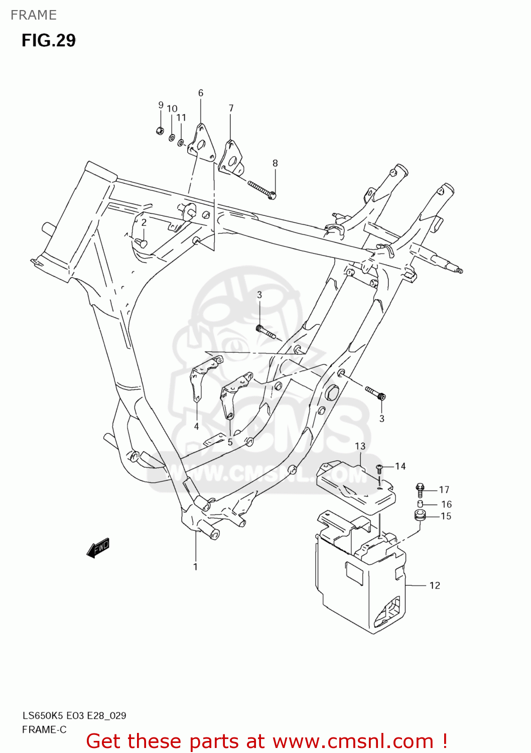 Suzuki LS650 BOULEVARD S40 2005 (K5) USA (E03) FRAME - buy original ...