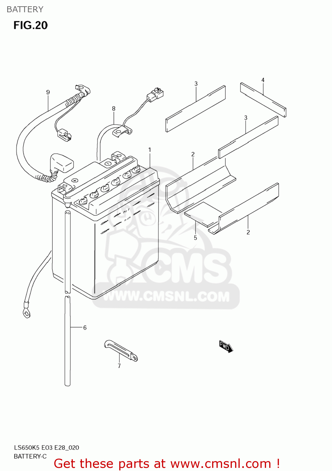 BATTERY LS650 BOULEVARD S40 2005 (K5) USA (E03)
