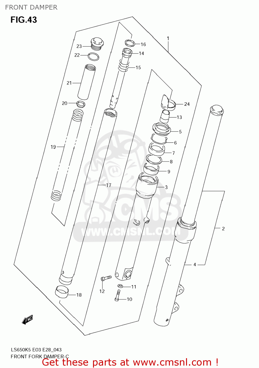 FRONT DAMPER LS650 BOULEVARD S40 2005 (K5) USA (E03)
