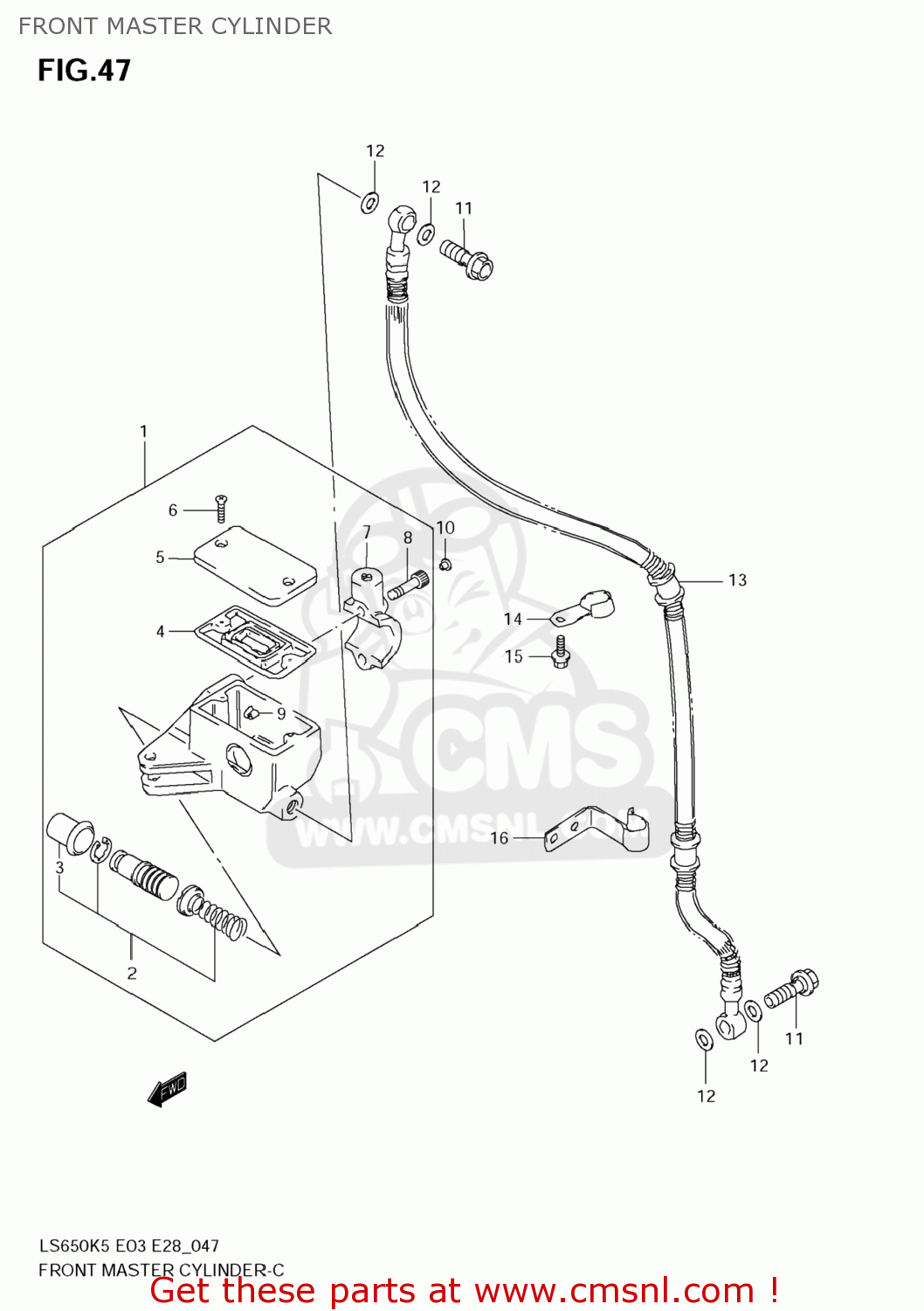 FRONT MASTER CYLINDER LS650 BOULEVARD S40 2005 (K5) USA (E03)