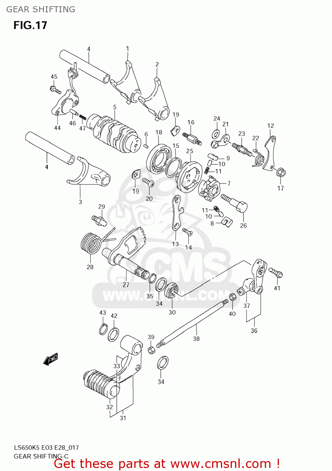 GEAR SHIFTING LS650 BOULEVARD S40 2005 (K5) USA (E03)