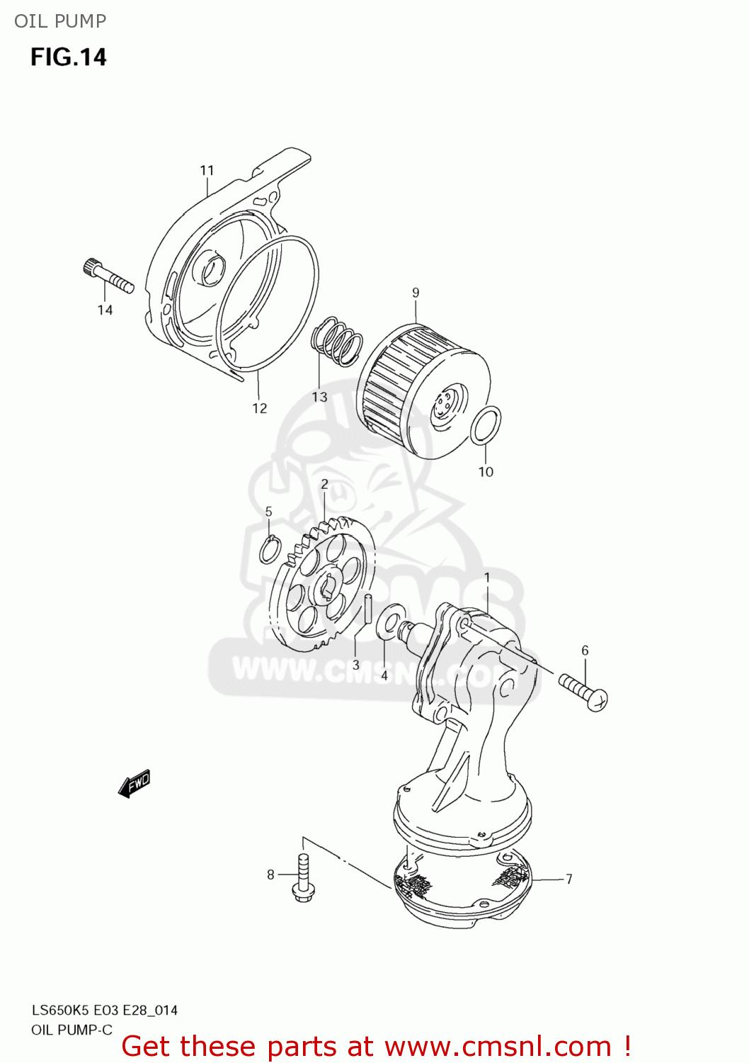 OIL PUMP LS650 BOULEVARD S40 2005 (K5) USA (E03)