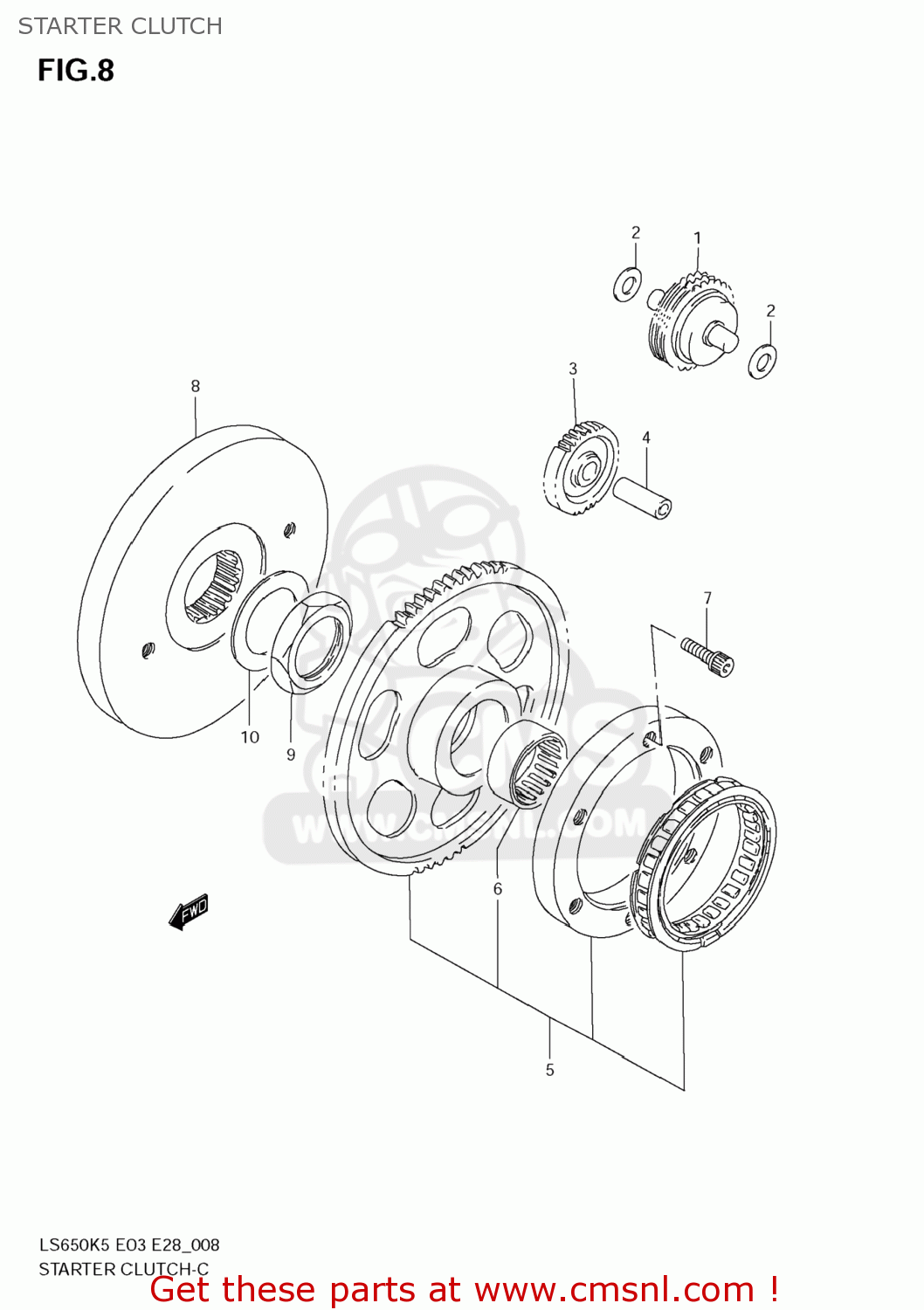 STARTER CLUTCH LS650 BOULEVARD S40 2005 (K5) USA (E03)