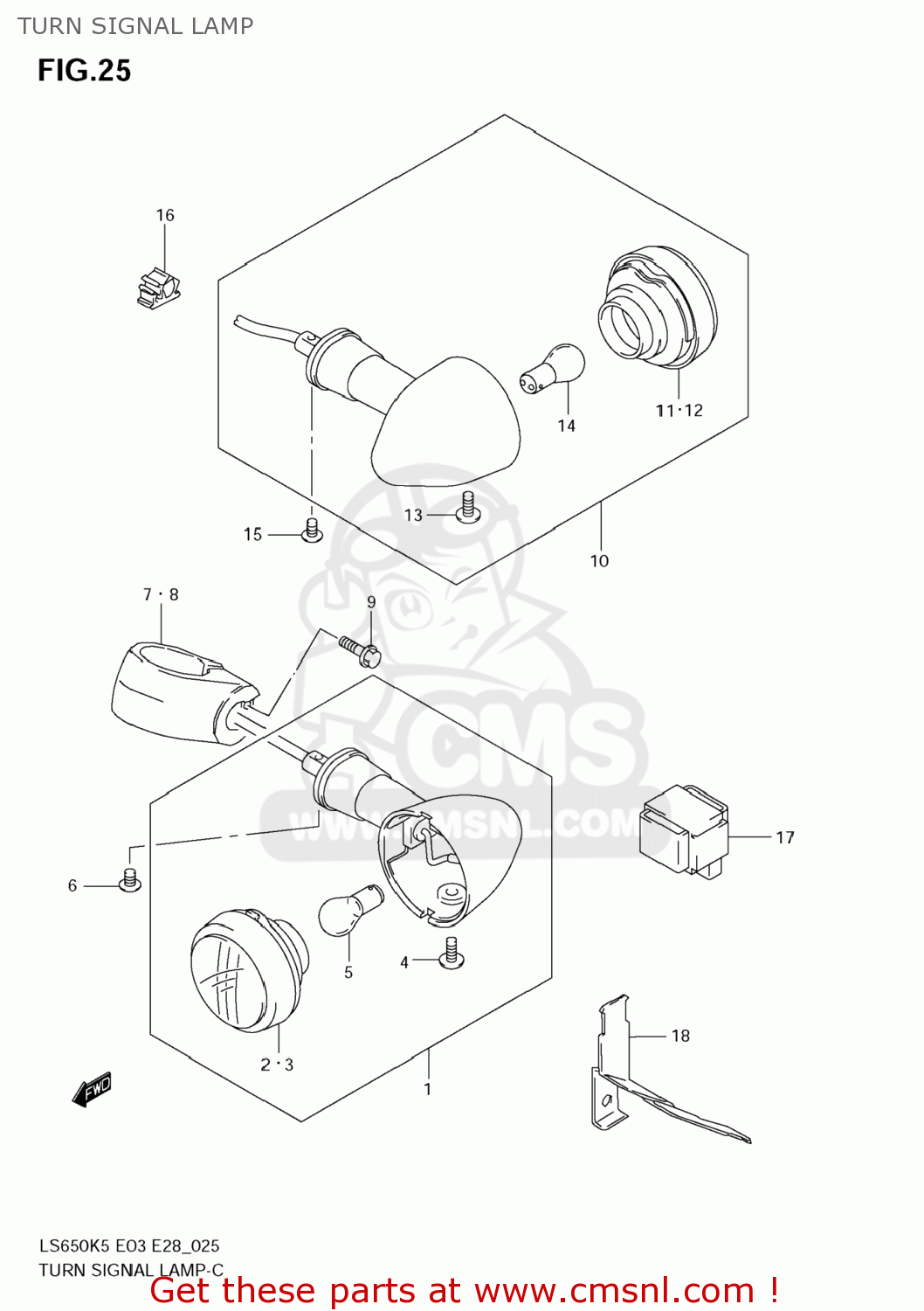 TURN SIGNAL LAMP LS650 BOULEVARD S40 2005 (K5) USA (E03)