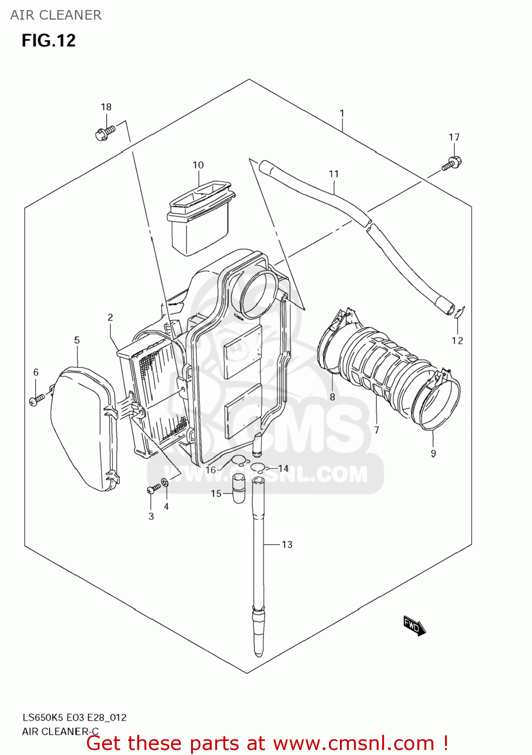 AIR CLEANER LS650 BOULEVARD S40 2006 (K6) USA CALIFORNI CANADA (E03 E33 E28)