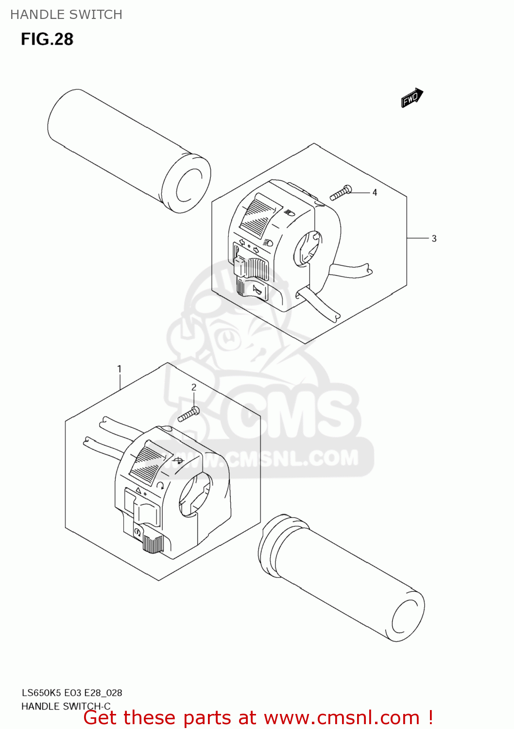 HANDLE SWITCH LS650 BOULEVARD S40 2006 (K6) USA CALIFORNI CANADA (E03 E33 E28)