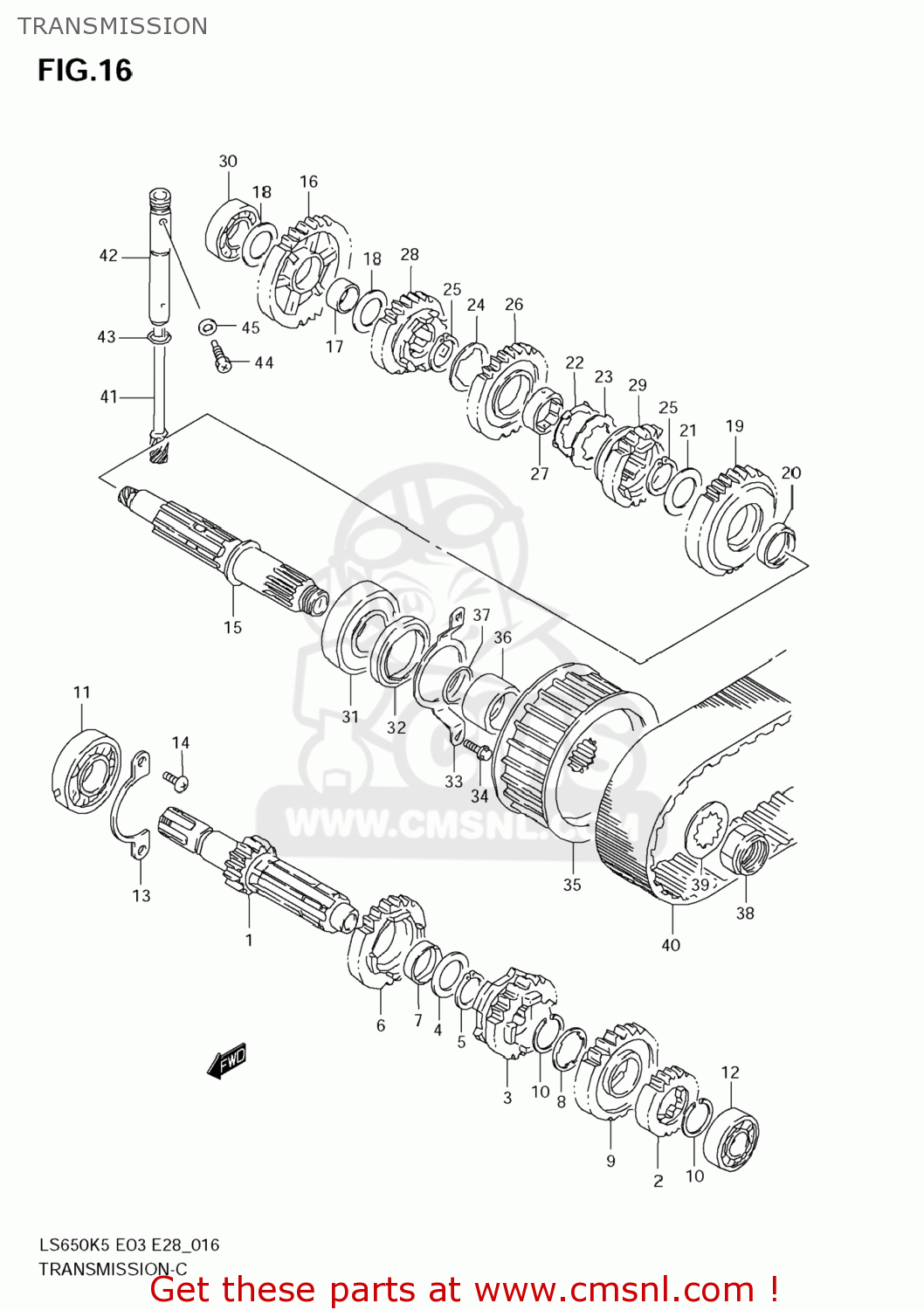 TRANSMISSION LS650 BOULEVARD S40 2006 (K6) USA CALIFORNI CANADA (E03 E33 E28)