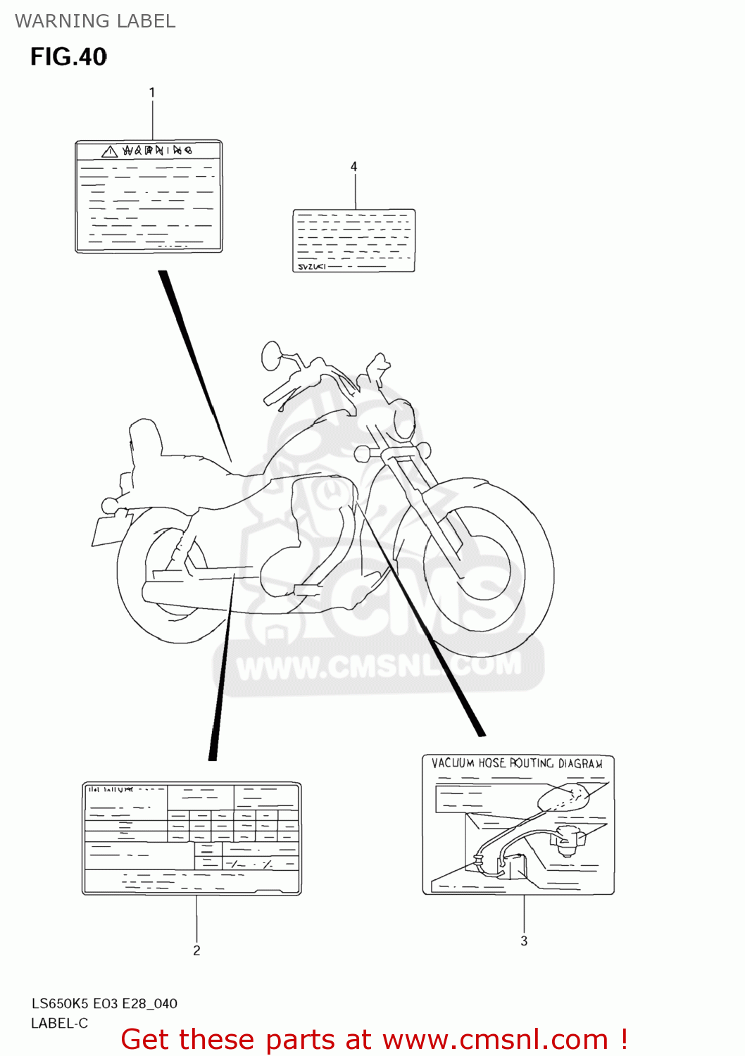 WARNING LABEL LS650 BOULEVARD S40 2006 (K6) USA CALIFORNI CANADA (E03 E33 E28)