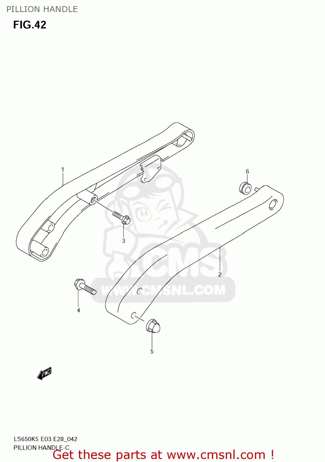 PILLION HANDLE LS650 BOULEVARD S40 2007 (K7) USA CALIFORNI CANADA (E03 E33 E28)