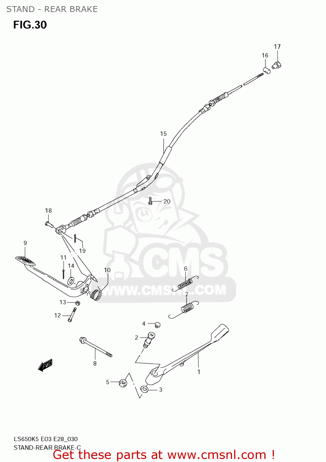 STAND - REAR BRAKE LS650 BOULEVARD S40 2007 (K7) USA CALIFORNI CANADA (E03 E33 E28)