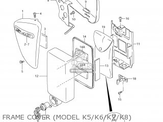 FRAME COVER (MODEL K5/K6/K7/K8) - LS650 BOULEVARD S40 2007 (K7) USA CALIFORNI CANADA (E03 E33 E28)