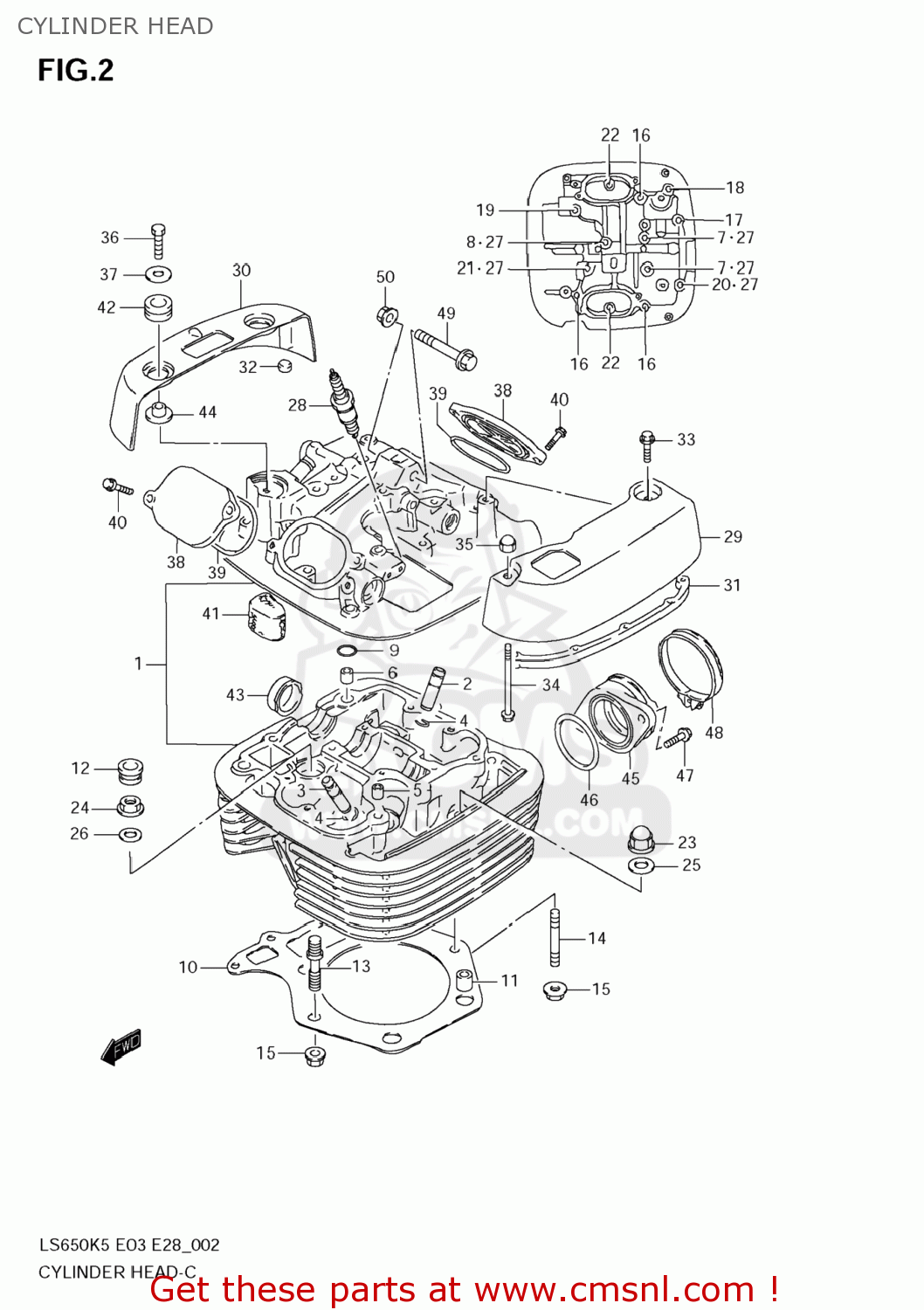 CYLINDER HEAD LS650 BOULEVARD S40 2008 (K8) USA CALIFORNI CANADA (E03 E33 E28)