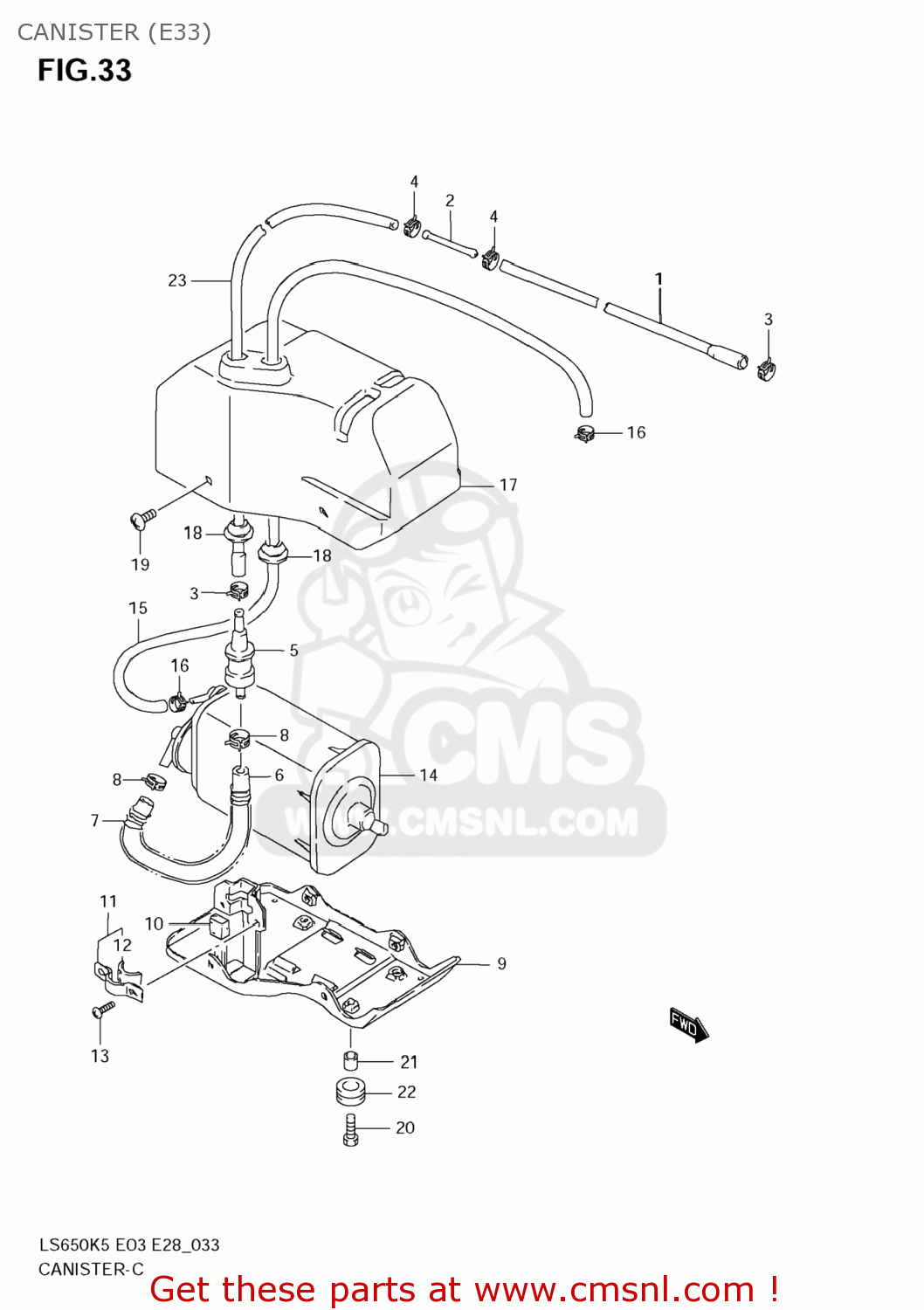CANISTER (E33) LS650 BOULEVARD S40 2009 (K9) USA CANADA (E03 E28)