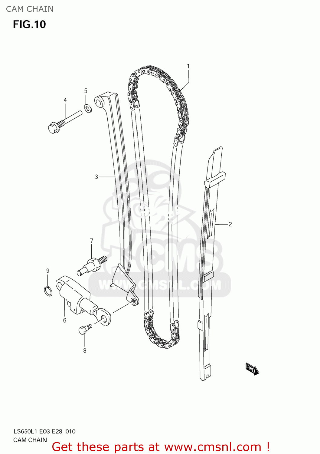CAM CHAIN LS650 BOULEVARD S40 2011 (L1) USA CALIFORNI CANADA (E03 E33 E28)