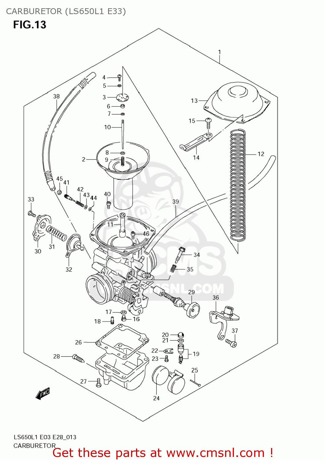 CARBURETOR (LS650L1 E33) LS650 BOULEVARD S40 2011 (L1) USA CALIFORNI CANADA (E03 E33 E28)