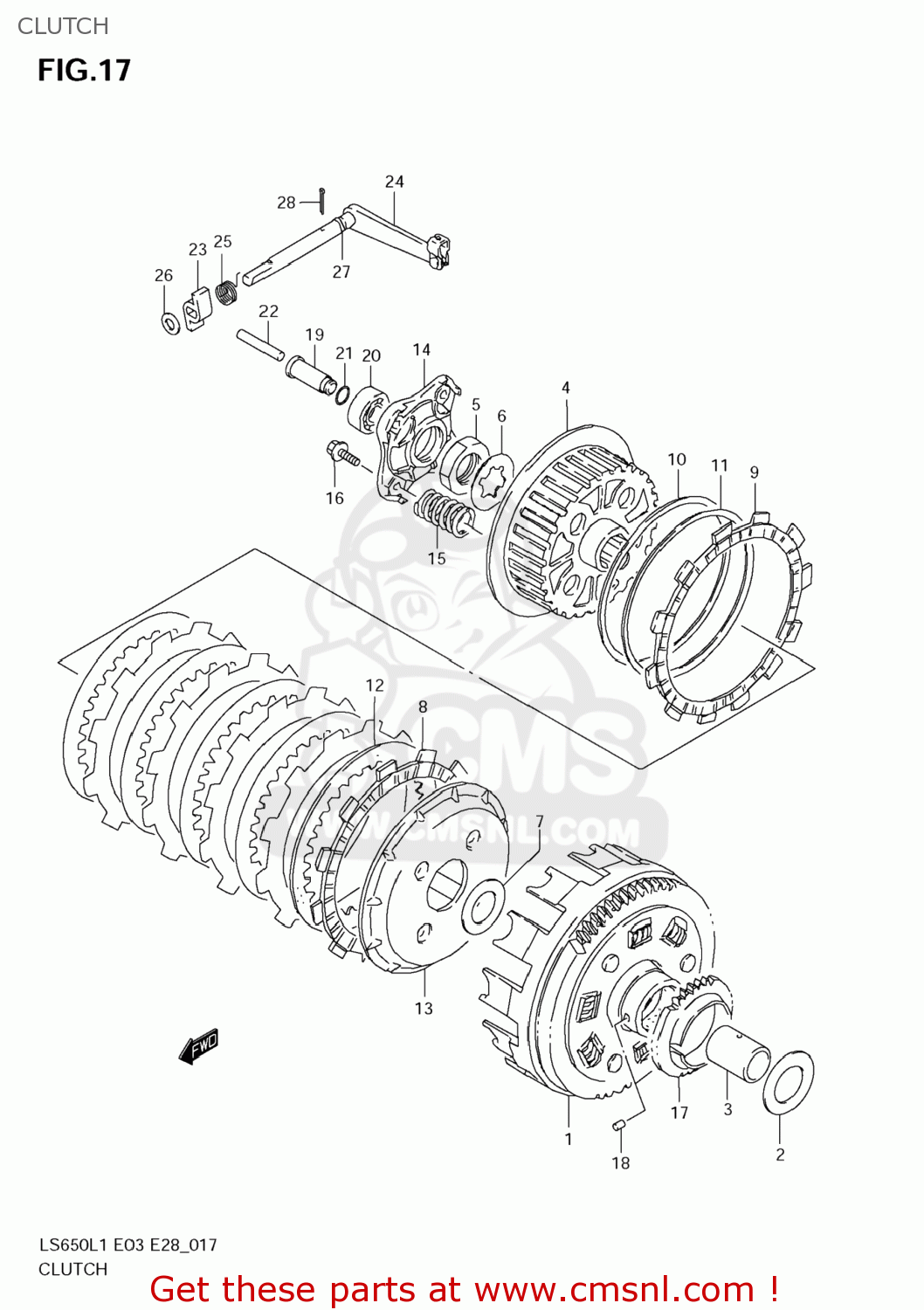 CLUTCH LS650 BOULEVARD S40 2011 (L1) USA CALIFORNI CANADA (E03 E33 E28)