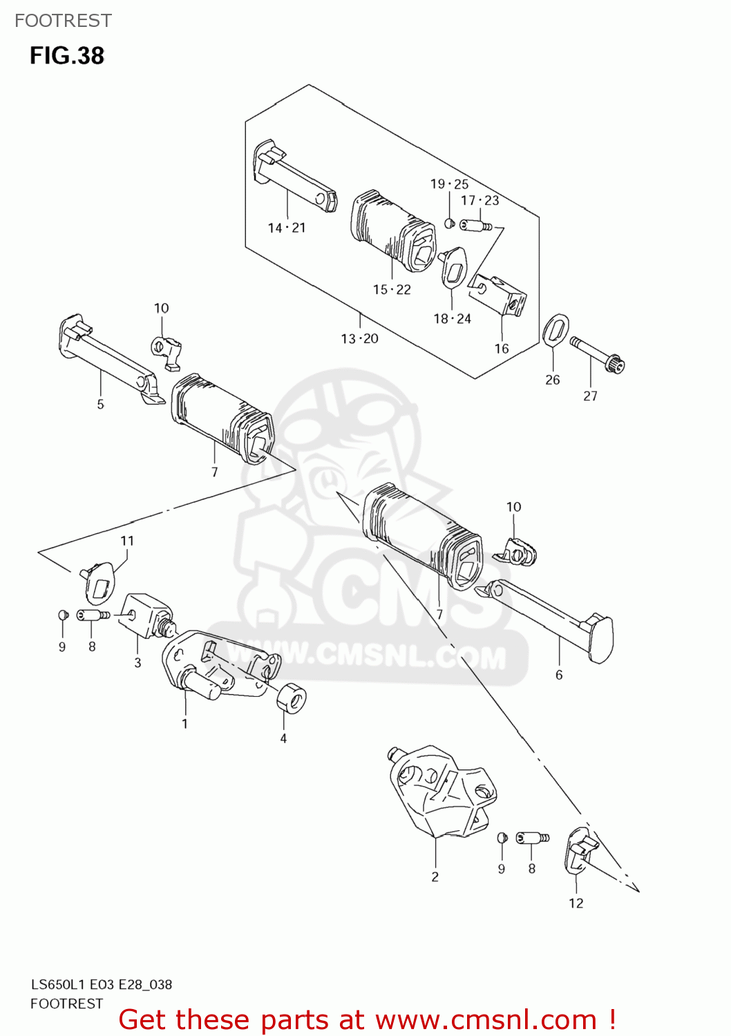 FOOTREST LS650 BOULEVARD S40 2011 (L1) USA CALIFORNI CANADA (E03 E33 E28)