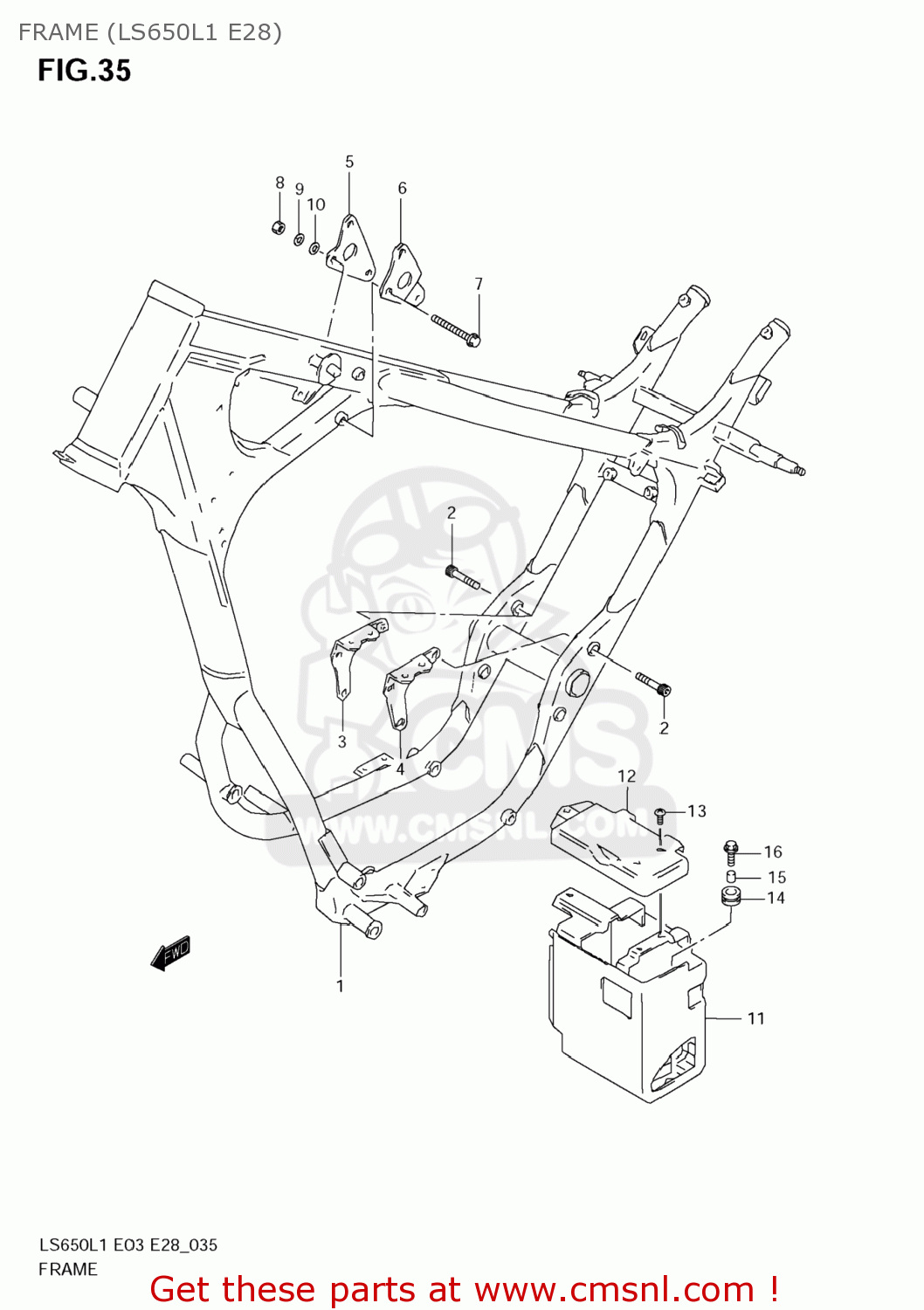 FRAME (LS650L1 E28) LS650 BOULEVARD S40 2011 (L1) USA CALIFORNI CANADA (E03 E33 E28)