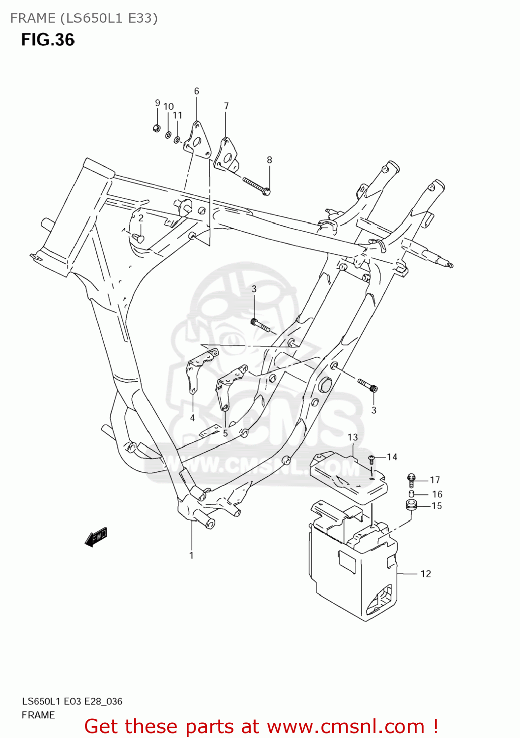 FRAME (LS650L1 E33) LS650 BOULEVARD S40 2011 (L1) USA CALIFORNI CANADA (E03 E33 E28)