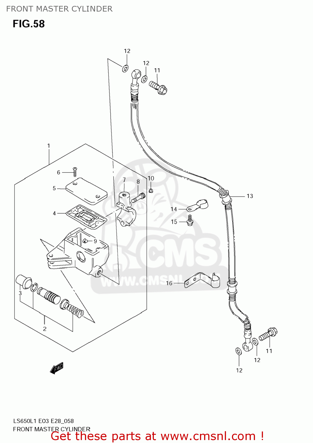 FRONT MASTER CYLINDER LS650 BOULEVARD S40 2011 (L1) USA CALIFORNI CANADA (E03 E33 E28)