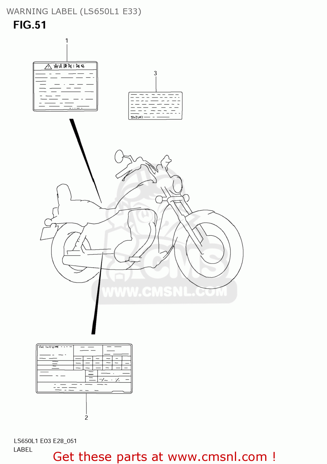 WARNING LABEL (LS650L1 E33) LS650 BOULEVARD S40 2011 (L1) USA CALIFORNI CANADA (E03 E33 E28)