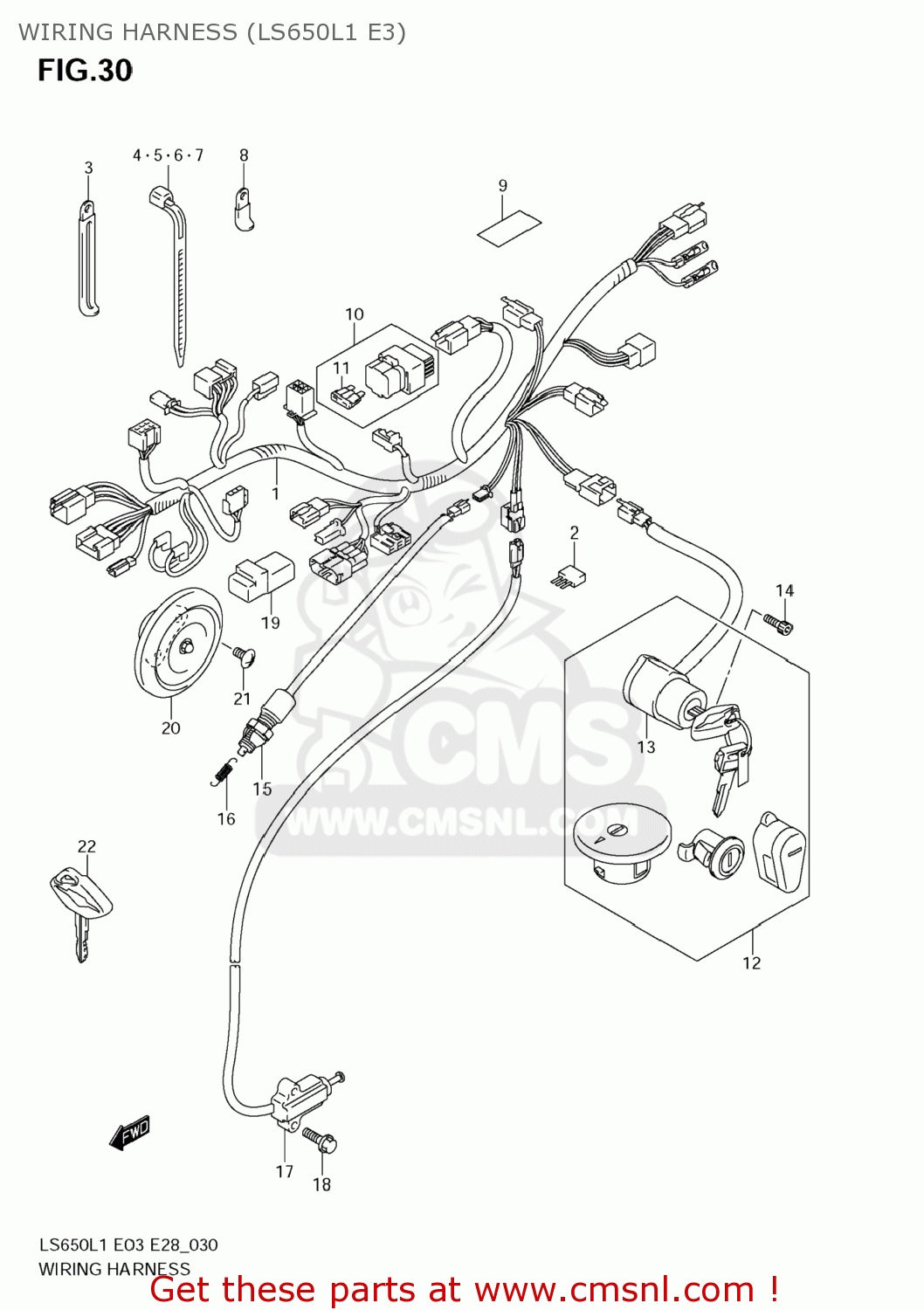 WIRING HARNESS (LS650L1 E3) LS650 BOULEVARD S40 2011 (L1) USA CALIFORNI CANADA (E03 E33 E28)