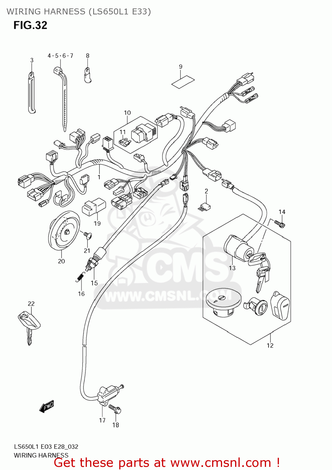 WIRING HARNESS (LS650L1 E33) LS650 BOULEVARD S40 2011 (L1) USA CALIFORNI CANADA (E03 E33 E28)