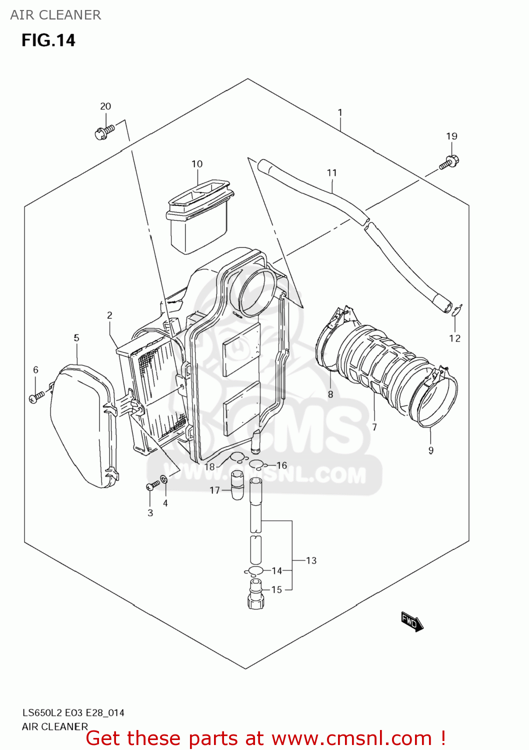 AIR CLEANER LS650 BOULEVARD S40 2012 (L2) USA CALIFORNI CANADA (E03 E33 E28)