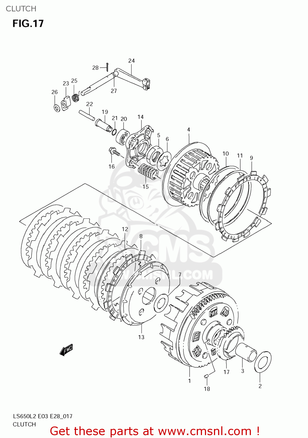 CLUTCH LS650 BOULEVARD S40 2012 (L2) USA CALIFORNI CANADA (E03 E33 E28)
