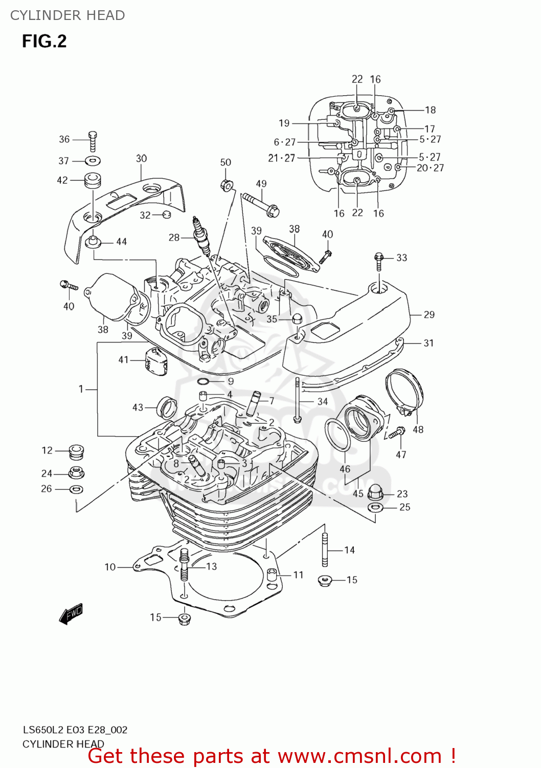 CYLINDER HEAD LS650 BOULEVARD S40 2012 (L2) USA CALIFORNI CANADA (E03 E33 E28)
