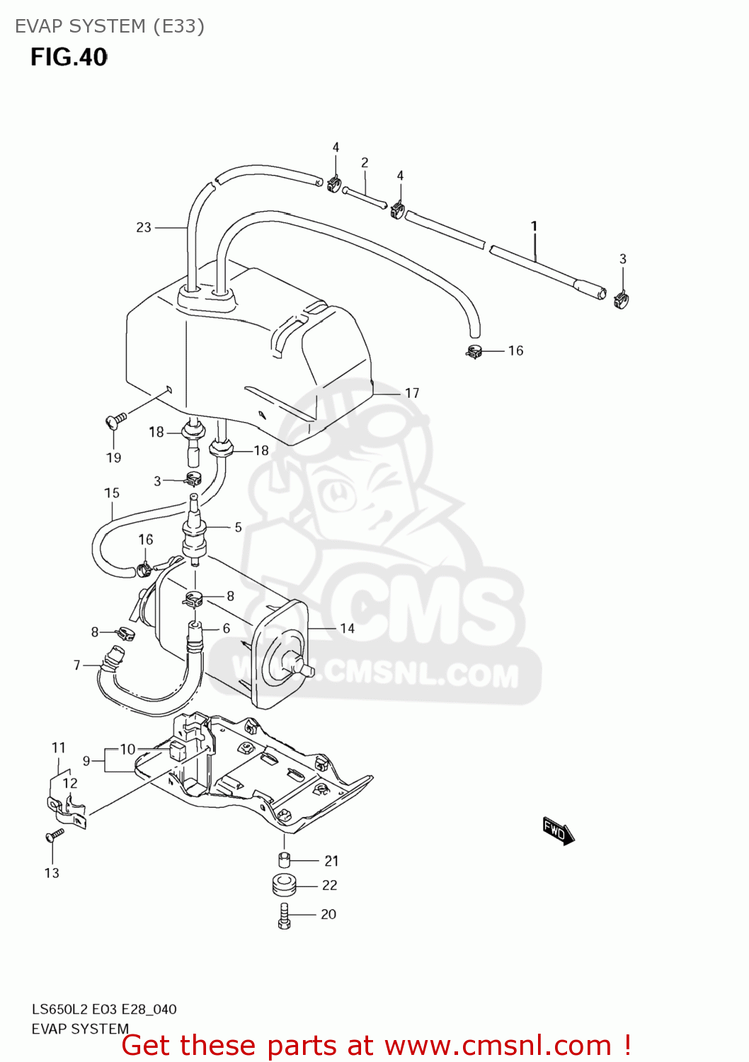 EVAP SYSTEM (E33) LS650 BOULEVARD S40 2012 (L2) USA CALIFORNI CANADA (E03 E33 E28)