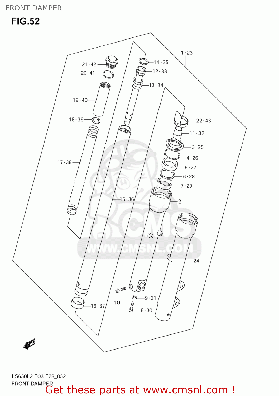 FRONT DAMPER LS650 BOULEVARD S40 2012 (L2) USA CALIFORNI CANADA (E03 E33 E28)