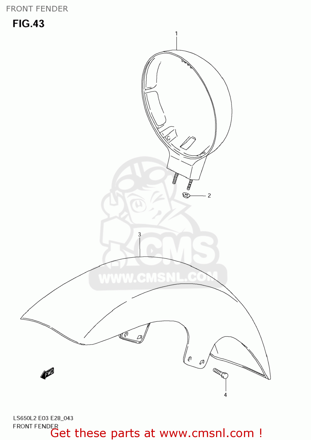 FRONT FENDER LS650 BOULEVARD S40 2012 (L2) USA CALIFORNI CANADA (E03 E33 E28)