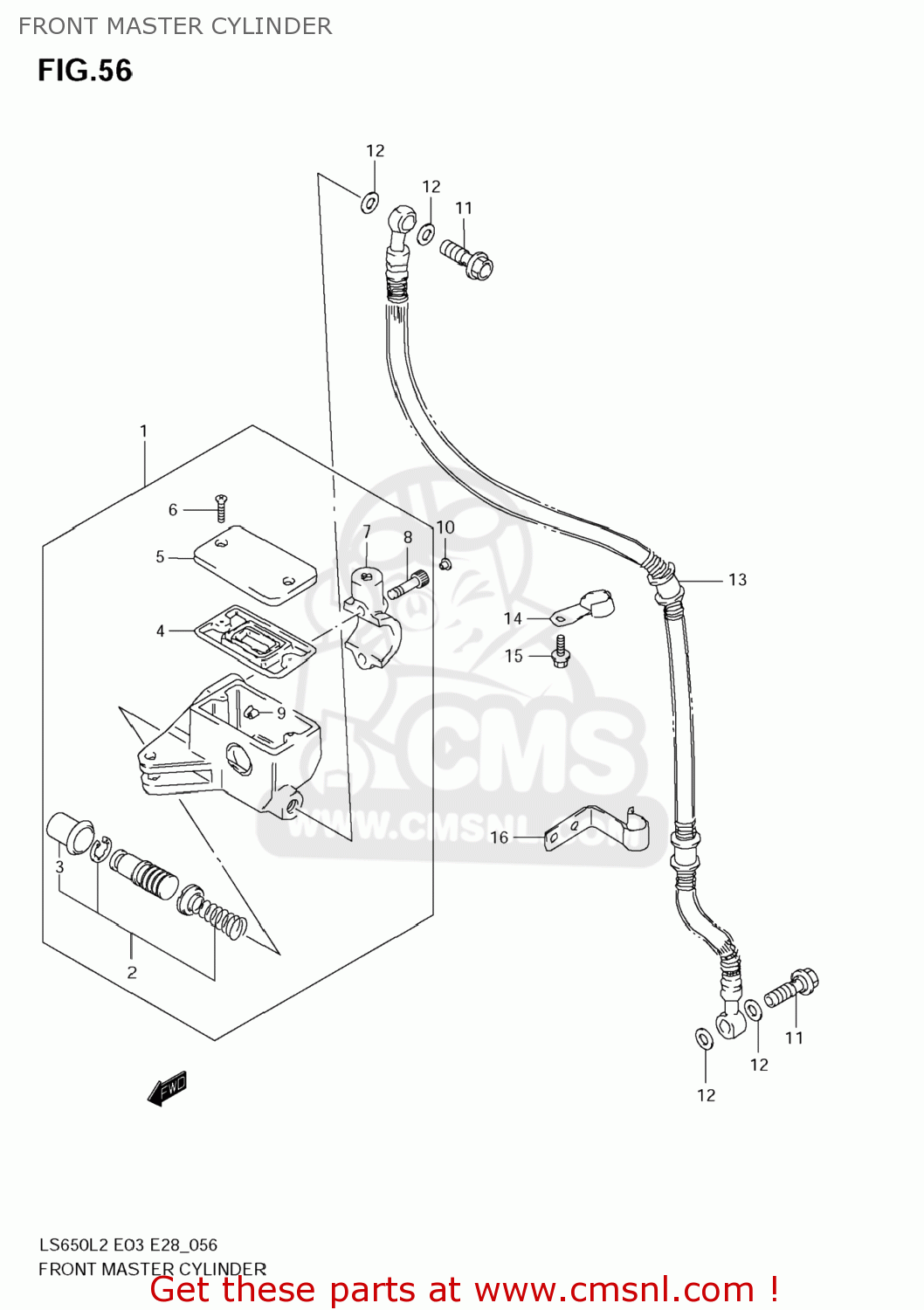 FRONT MASTER CYLINDER LS650 BOULEVARD S40 2012 (L2) USA CALIFORNI CANADA (E03 E33 E28)