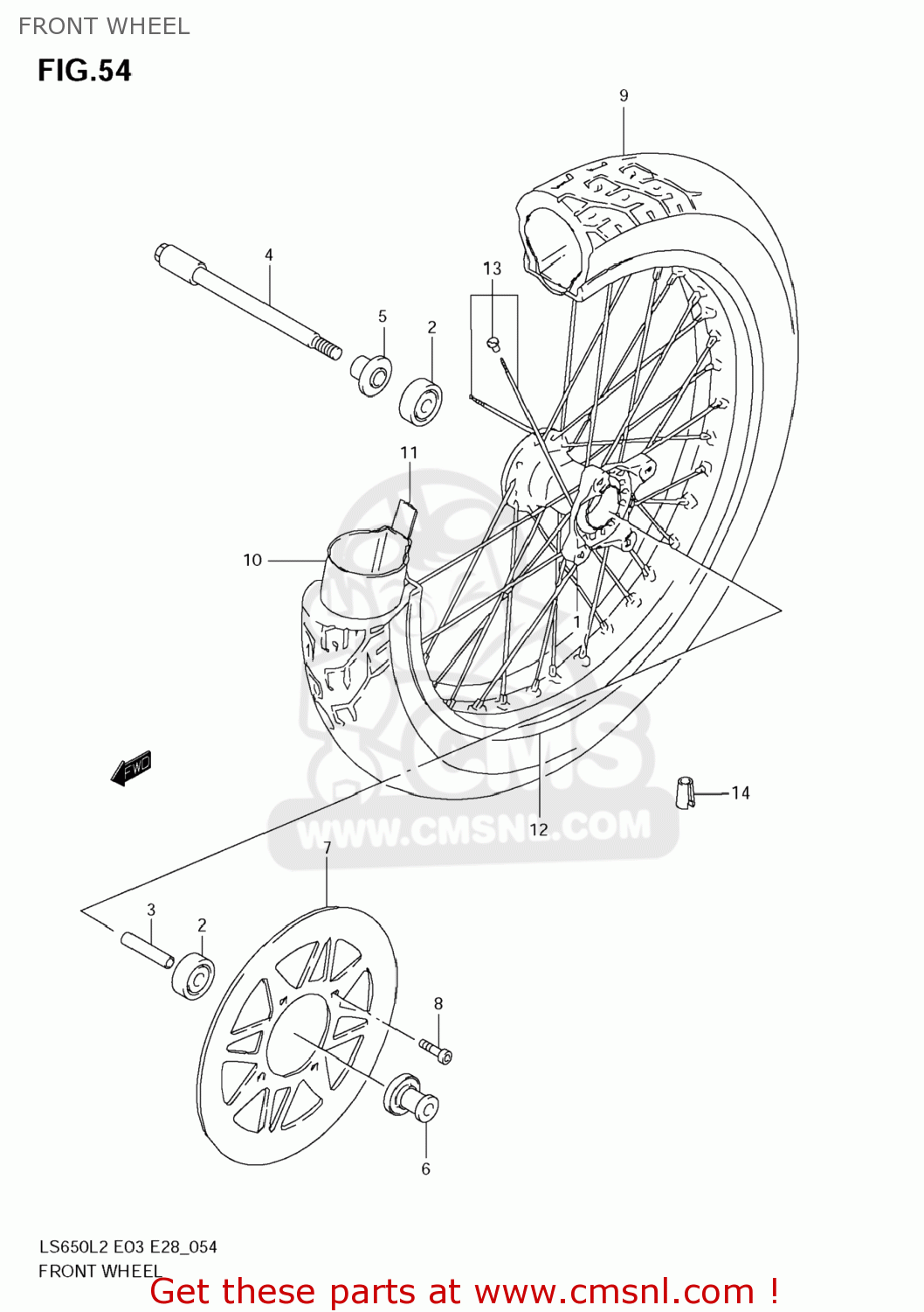 FRONT WHEEL LS650 BOULEVARD S40 2012 (L2) USA CALIFORNI CANADA (E03 E33 E28)